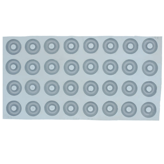 Full sheet of the Ring Rubber Mint Mold with 30 circular cavities, perfect for batch-making mint rings, candy wreaths, or wedding-themed sweets.