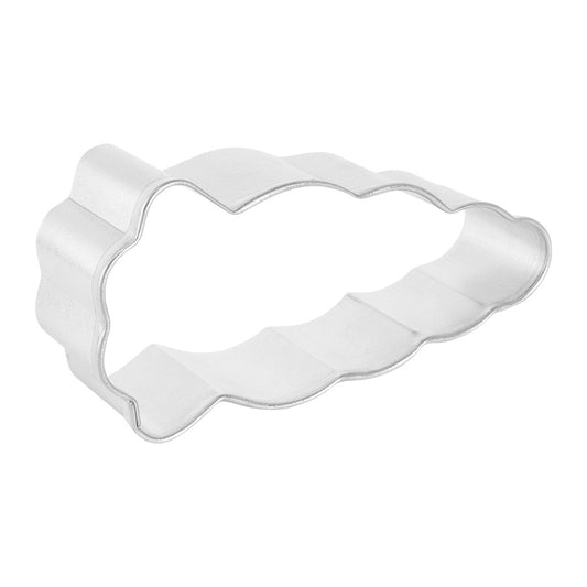 Angled side view of the wide carrot cookie cutter, showing its sturdy structure.
