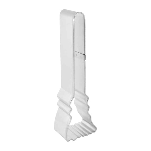 Side view of the witches broom cookie cutter, showcasing its depth and sturdy construction.