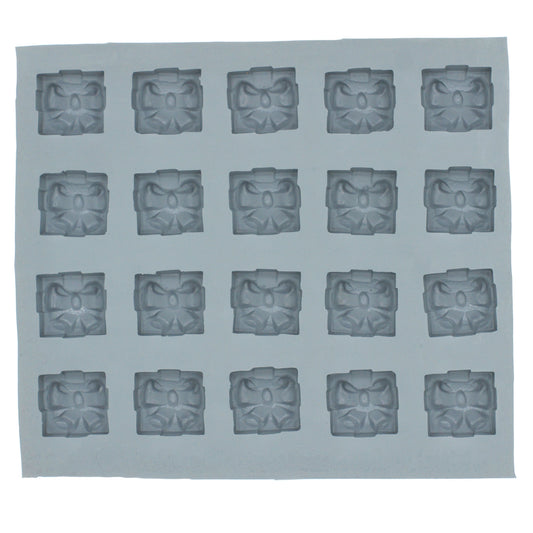 Full sheet of Christmas present rubber mint molds for holiday-themed candy or cream cheese mints