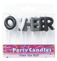 Over the Hill Letters Candle