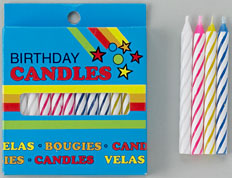 Striped Candles - White 24/pkg