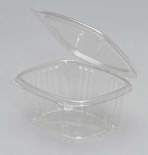 Container 16 oz Clear Hinged