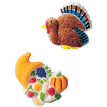 Turkey and Cornucopia 1 1/2" - 1 5/8" 4/pkg