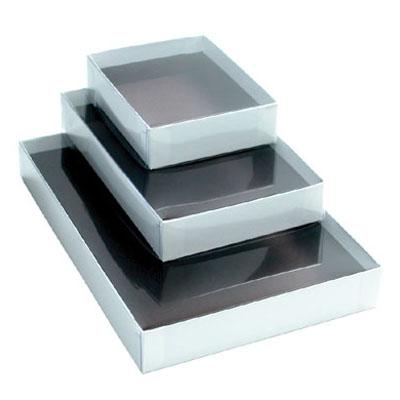 Clear Lid White Box 1/2# 2 pc