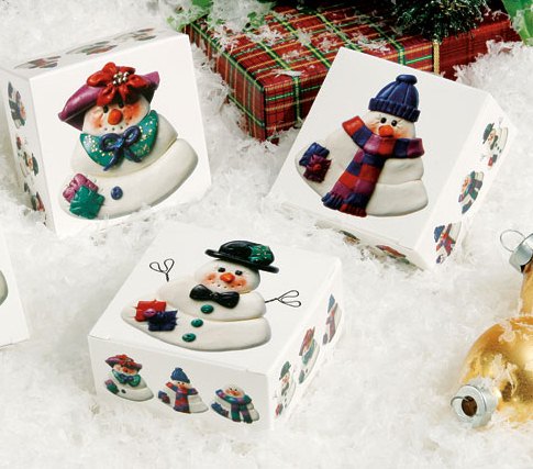 Snowman Print Square, 4/pkg