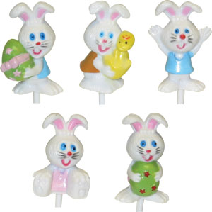 3D Easter Bunny Cupcake Picks - 6 Pack