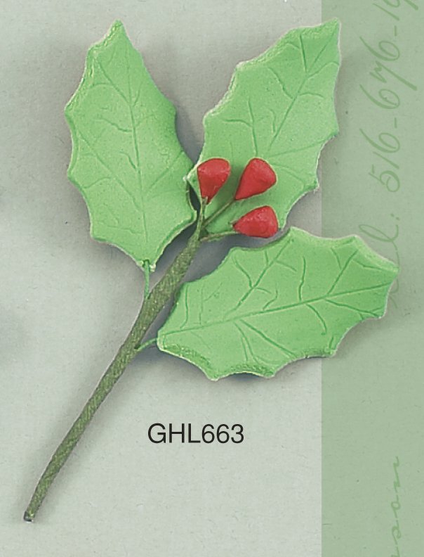 Holly Leave w/Berries 3/pkg