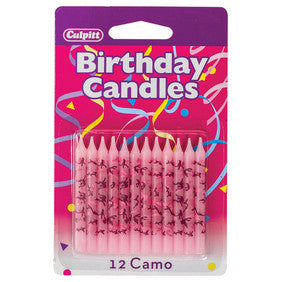 Pink Camo Print Candles