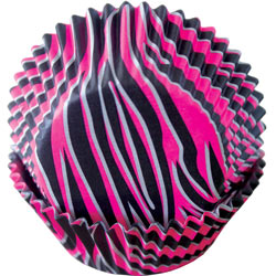 Hot Pink and Black Cupcake Liners