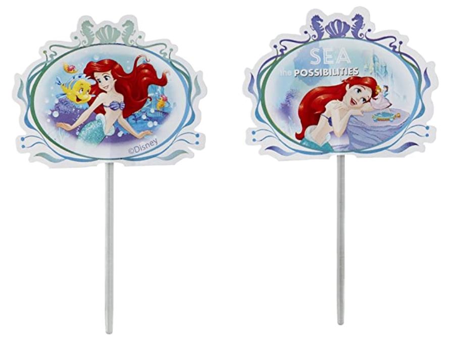 Wilton Disney Princess Ariel Cupcake Picks- 24 Pack