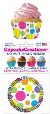 Rainbow Dots Jumbo Baking Cup 20/Package