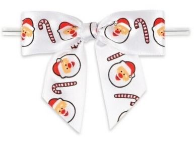 Pre-Tied Santa & Candy Canes 3.5" Bow