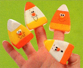 Halloween Candy Corn Finger Puppets 3/pkg