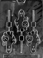 Ghost Holding Pumpkin Chocolate Lollipop Mold