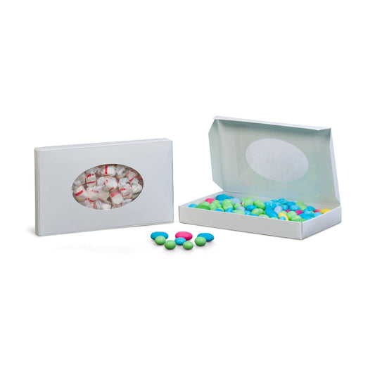 White Candy Box With Window 1 Piece - 1 lb, 1 Layer