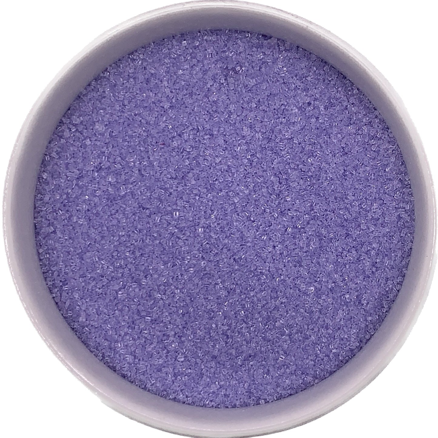 Lilac sanding sugar close-up, light purple crystals with a subtle pastel shimmer for cookies and cupcakes.