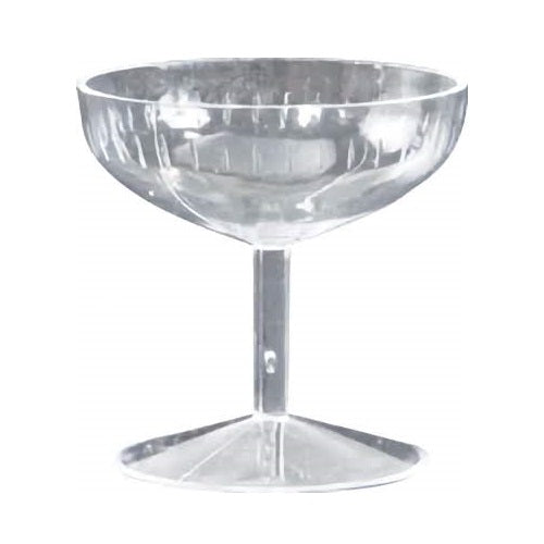 Miniature 2-inch champagne glass cake topper, clear and detailed, perfect for adding a celebratory touch to wedding or anniversary cakes, or as a unique decoration for festive cupcakes.