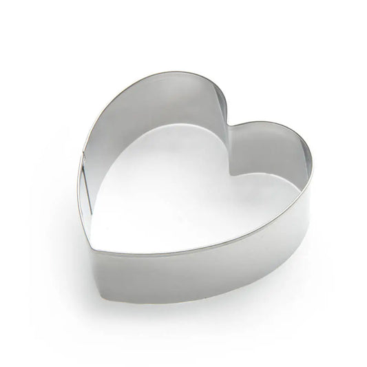 Metal heart-shaped cookie cutter with smooth edges.