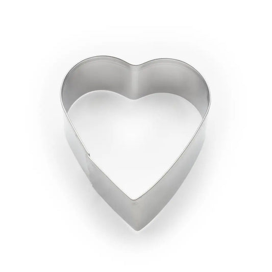 Metal heart-shaped cookie cutter with smooth, rounded edges.