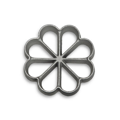 Top view of a medium floral-shaped Timbale mold - A detailed view showcasing the symmetrical floral design, ideal for creating delicate pastries.