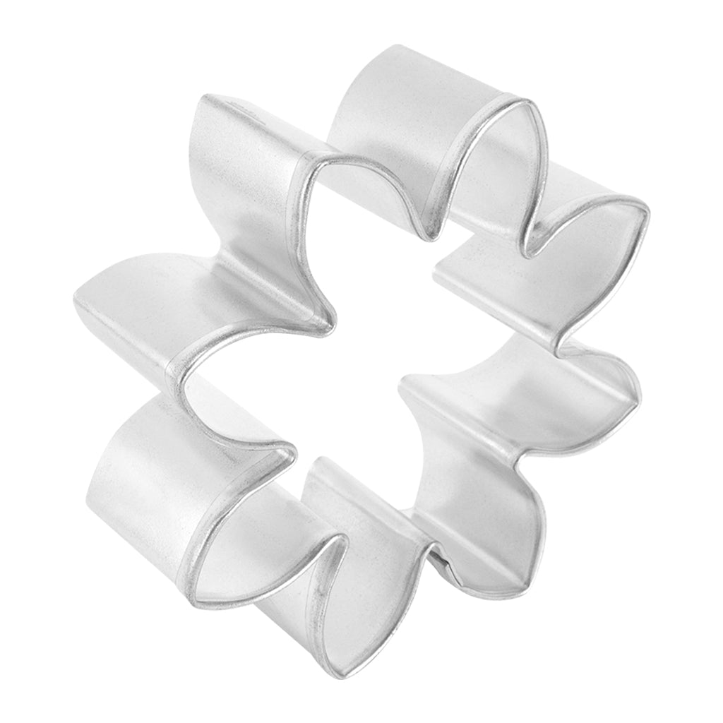 Side view of the flower cookie cutter showing its depth and sturdy construction.