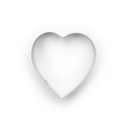 Tinplated steel heart-shaped cookie cutter shown on a white background.