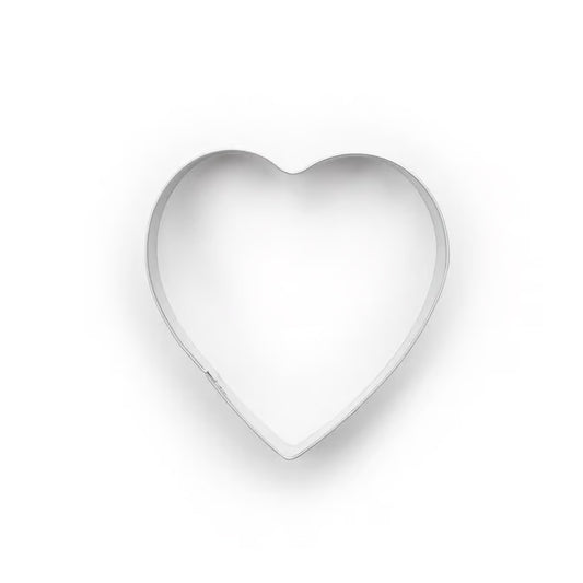 Tinplated steel heart-shaped cookie cutter shown on a white background.