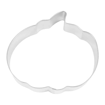 3-inch pumpkin-shaped cookie cutter with smooth edges, viewed from above.