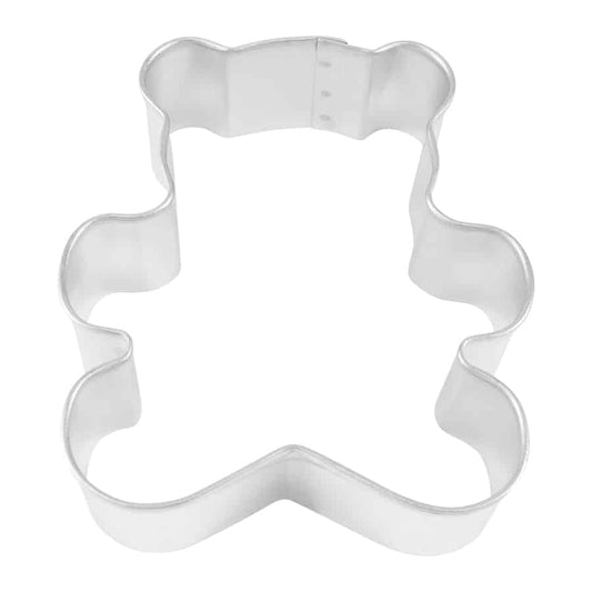 3-inch teddy bear cookie cutter with a rounded, playful shape for creative baking.