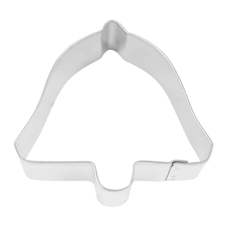 3.5-inch bell cookie cutter made of durable metal with a smooth and elegant design.