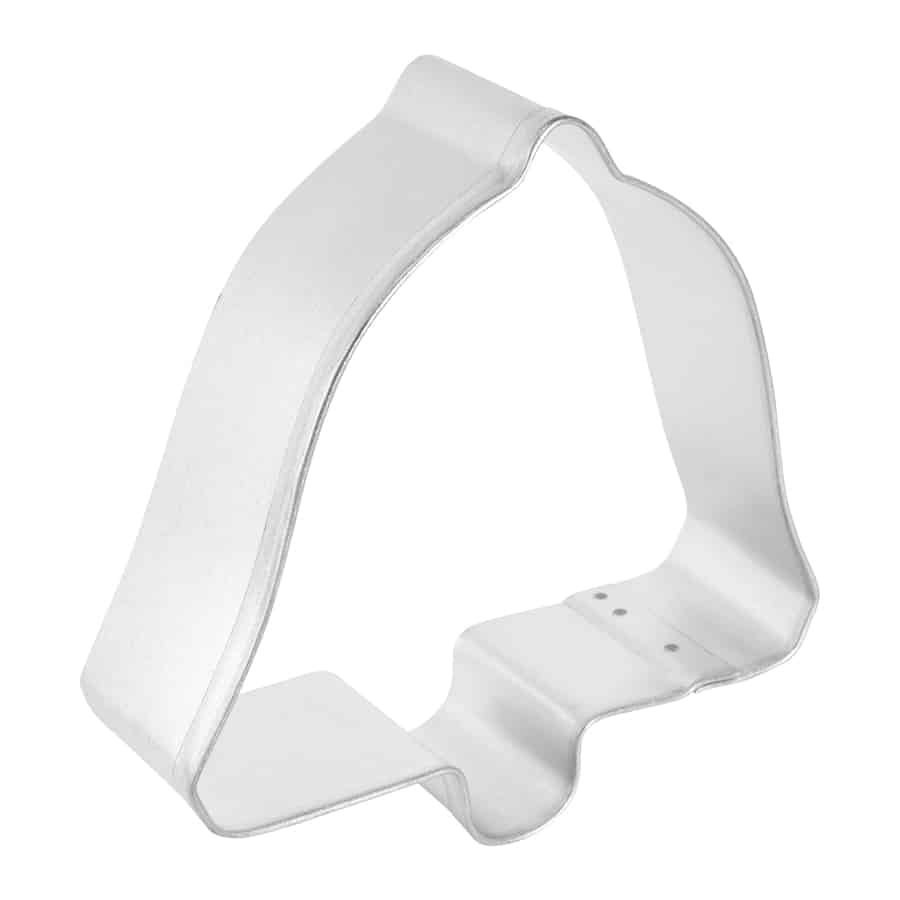 Side view of the 3.5-inch bell cookie cutter showing its sturdy and seamless construction.