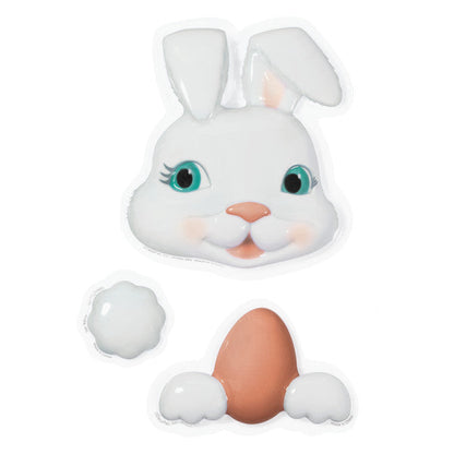 White Easter Bunny Cake Topper Set