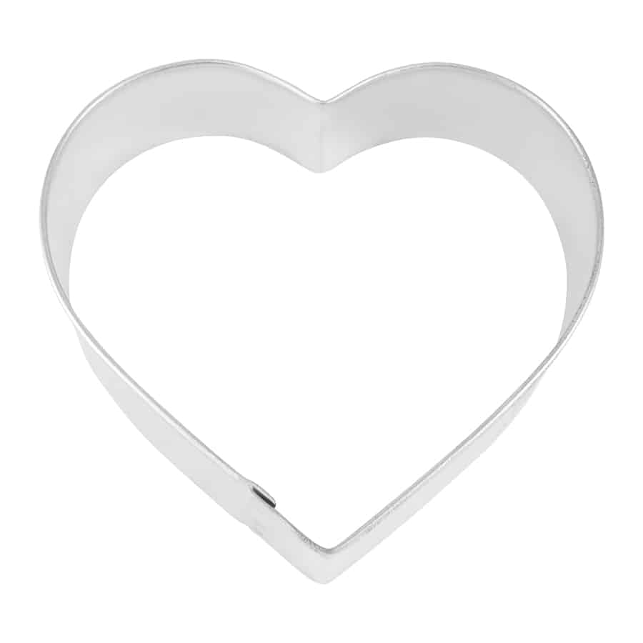 4-inch heart cookie cutter made of durable metal, perfect for creating heart-shaped cookies.