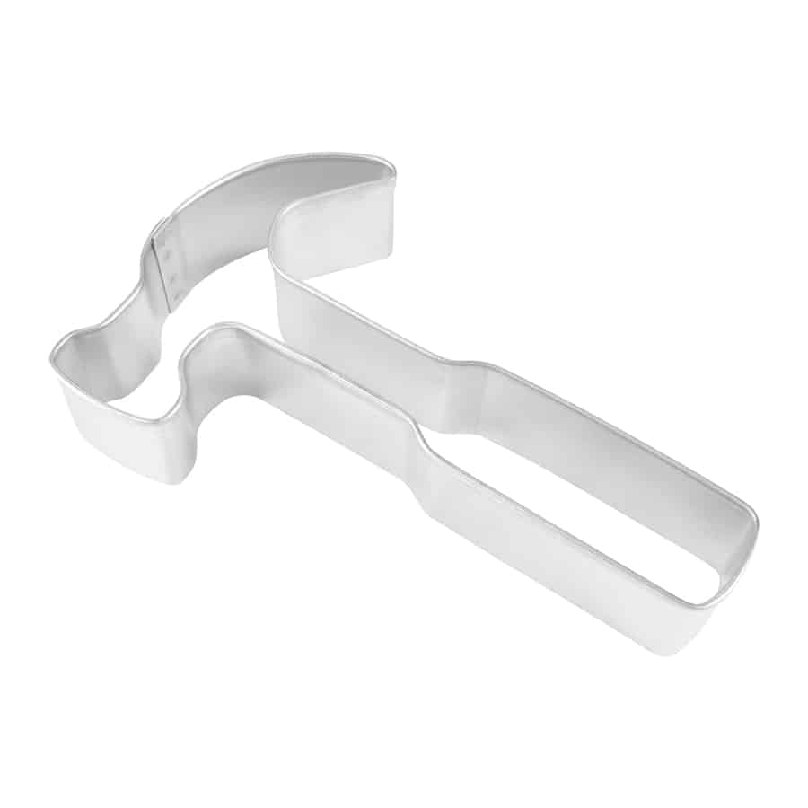  4.5-inch steel hammer-shaped cookie cutter.