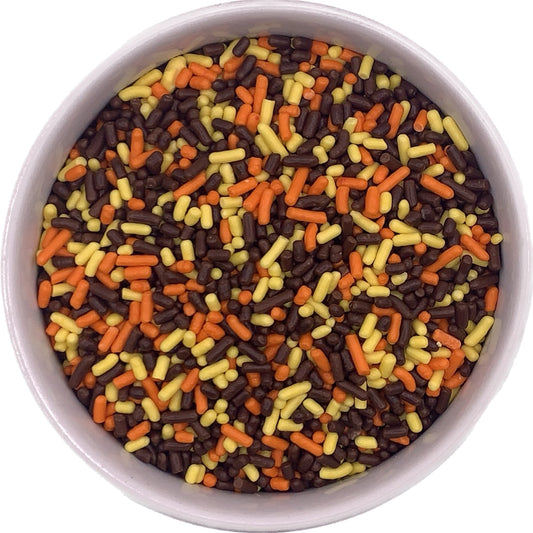 Orange, Yellow, and Brown, Autumn Blend Jimmies Sprinkles