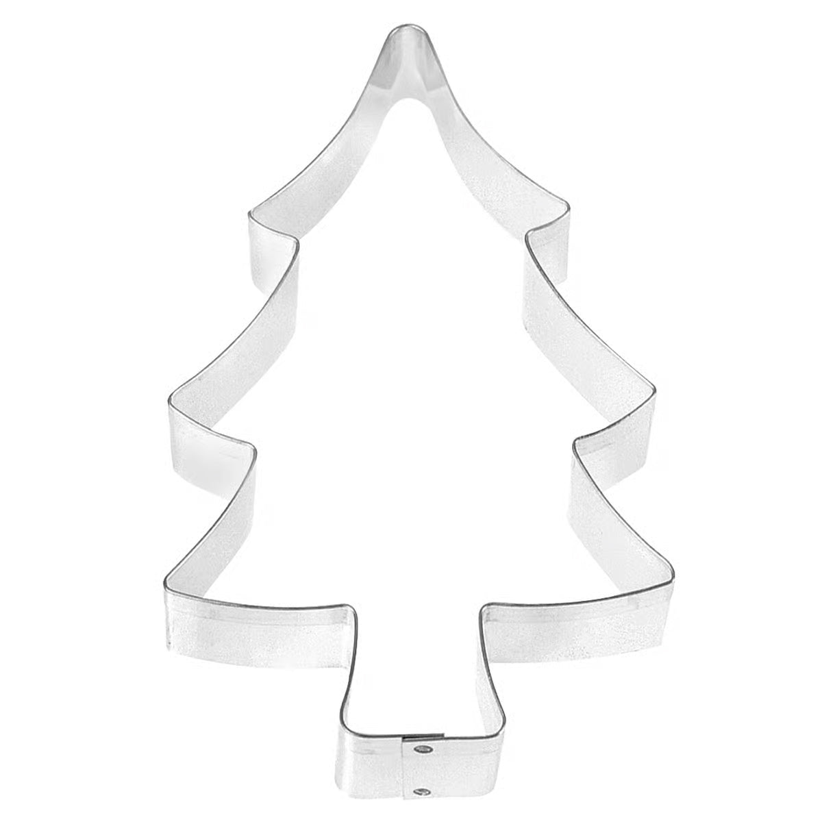 5-inch Christmas tree cookie cutter made of durable metal, ideal for festive baking projects.