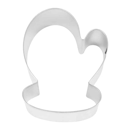 5-inch mitten cookie cutter with a classic mitten shape, ideal for holiday baking.