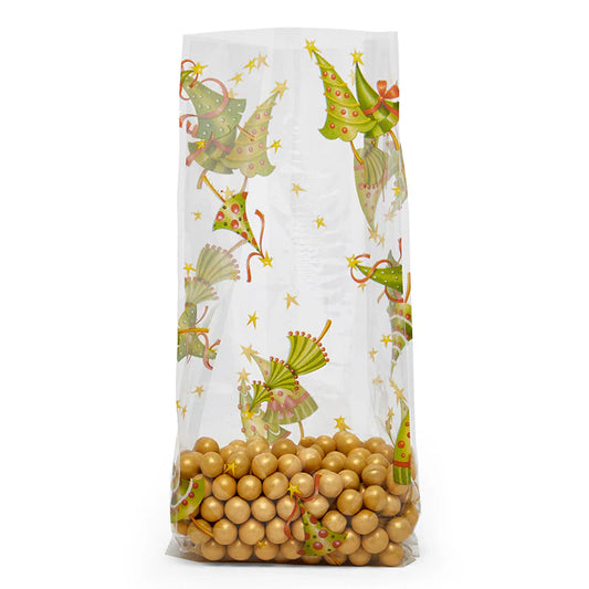 Dancing Tree Patterned Medium Cello Treat Bag - 4" x 9.5" x 2.5"