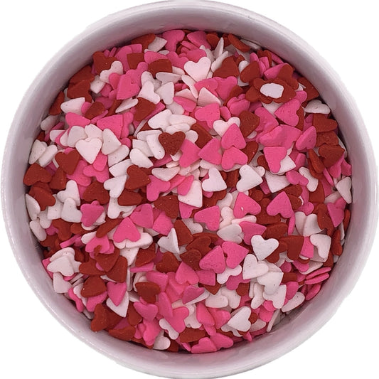 Red, White, Pink Heart Sprinkles