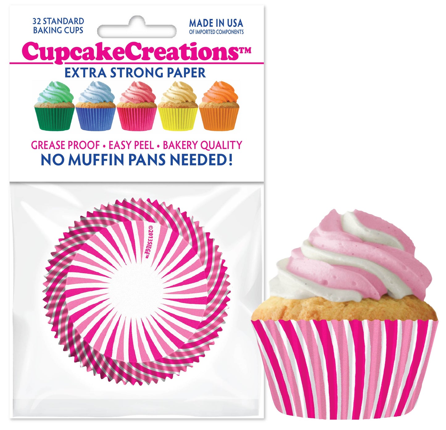 Pink Swirl Standard No Pan Baking Cups