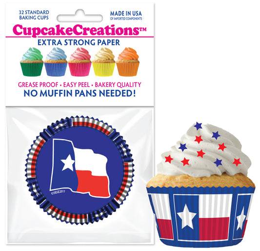 Texas Flag Standard No Pan Baking Cups