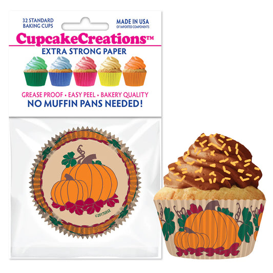 Pumpkin Themed Standard No Pan Baking Cups