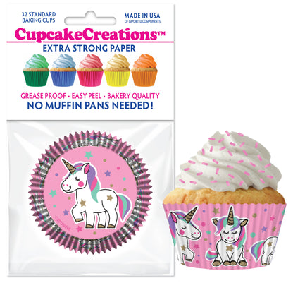 Sweet Unicorn Themed Standard No Pan Baking Cups