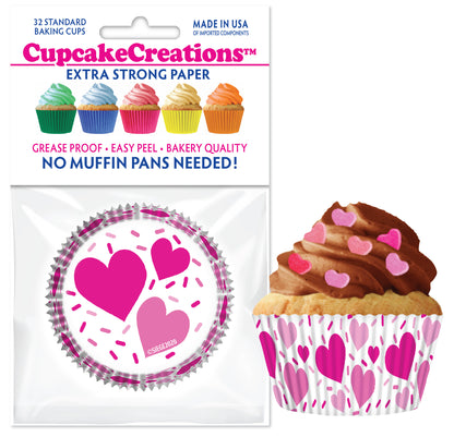 Hearts & Sprinkles Standard No Pan Baking Cups