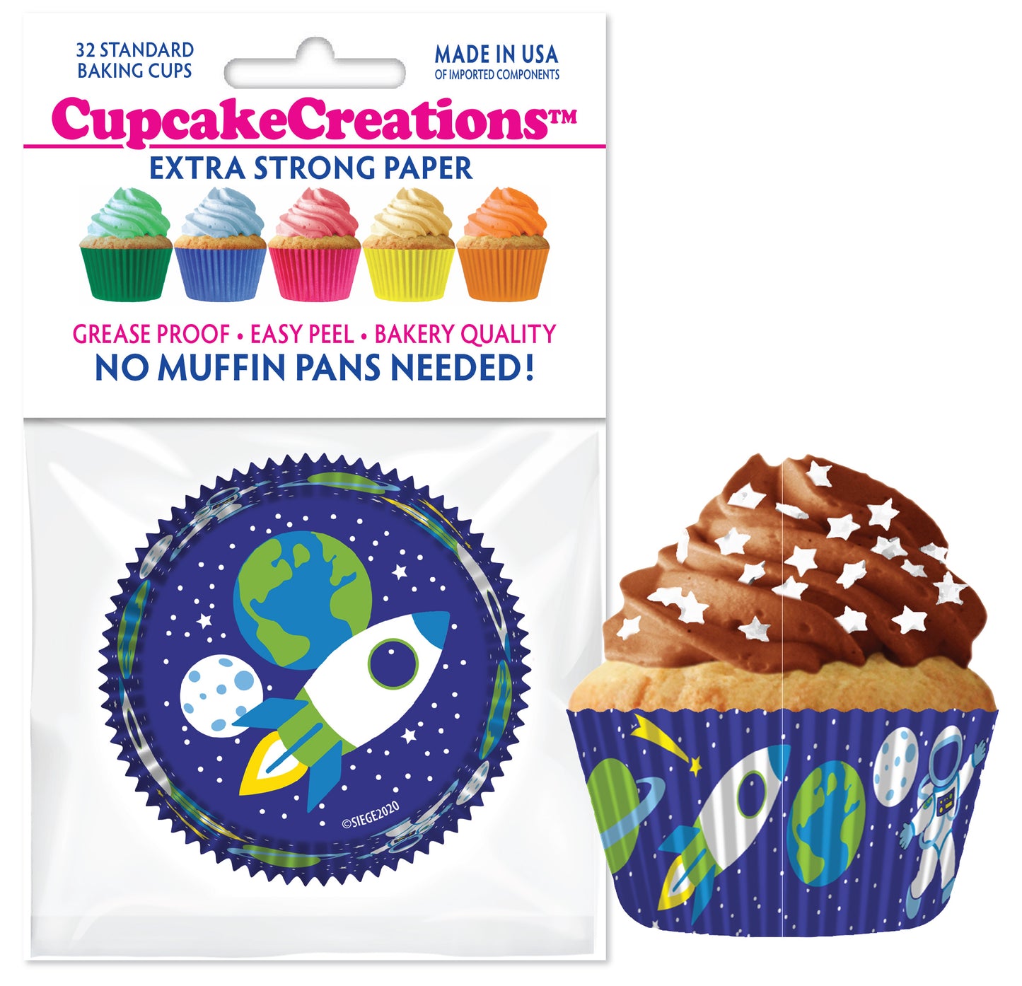 Outer Space Themed Standard No Pan Baking Cups