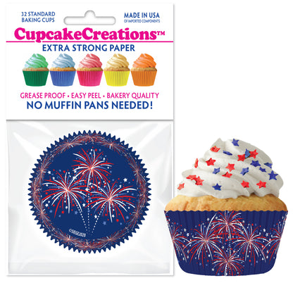 Fireworks Themed Standard No Pan Baking Cups