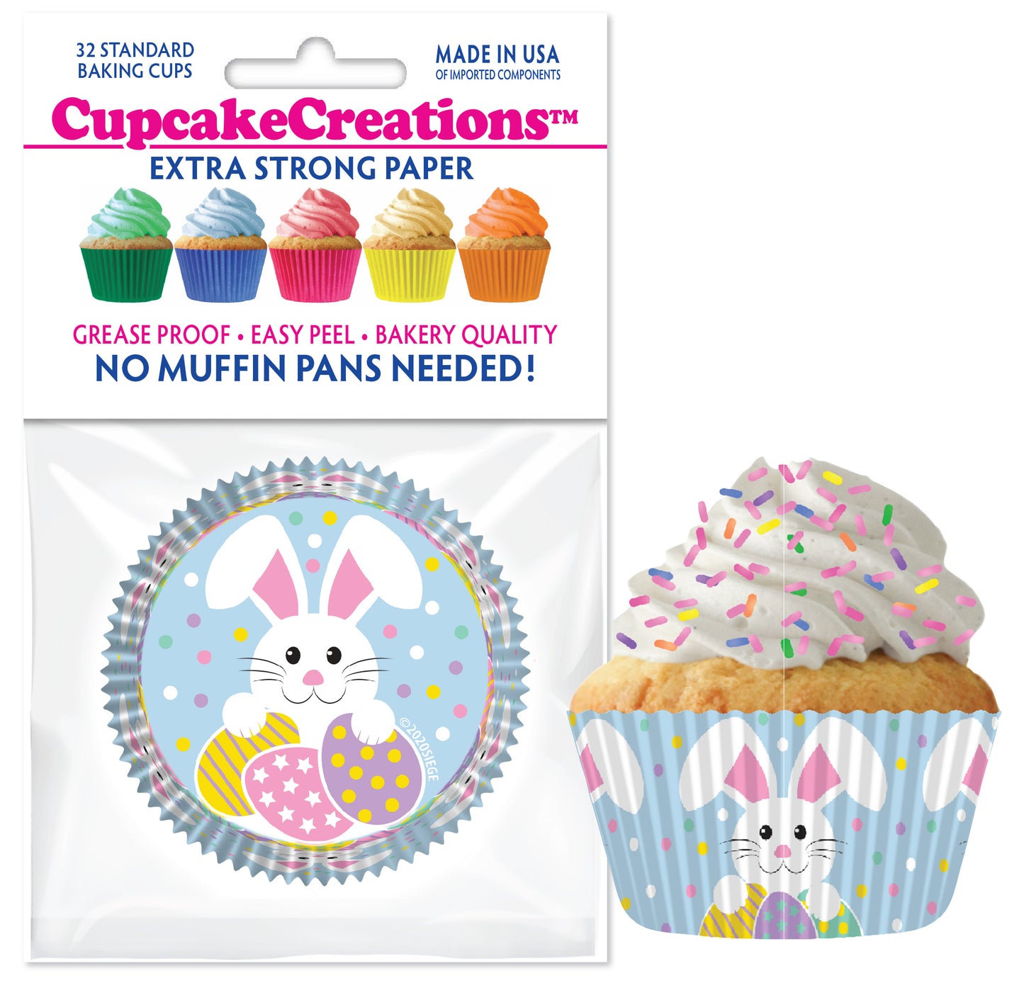 Easter Bunny Standard No Pan Baking Cups