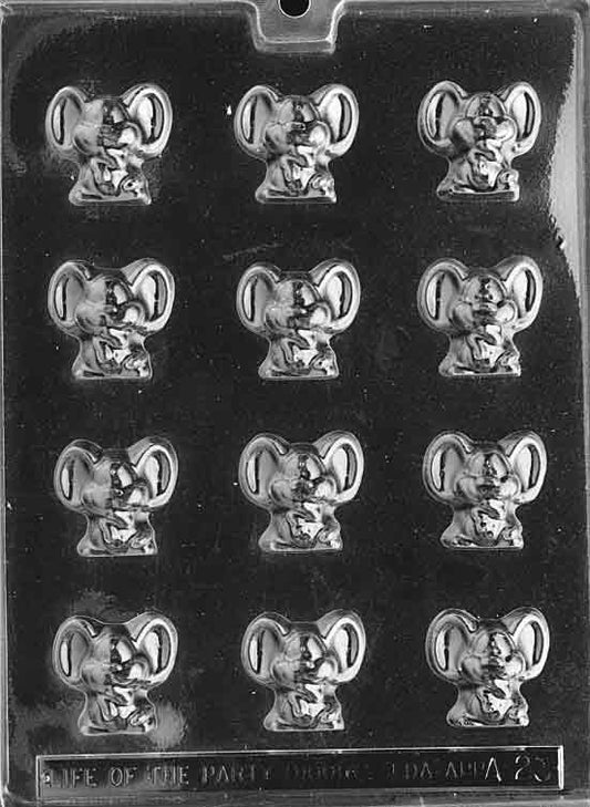 Many small mouse shapes with ears, nose, and tail detail suitable for bite-size candies.