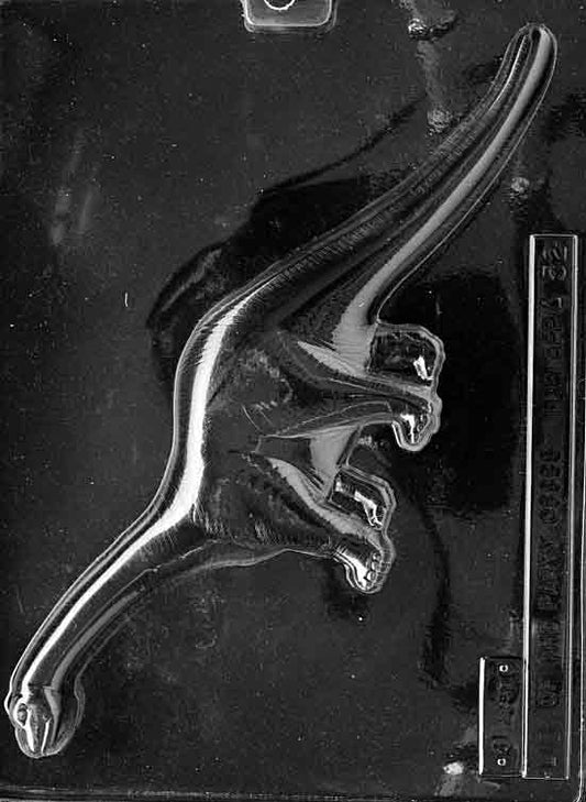 Single large dinosaur cavity with long neck and tail resembling a brontosaurus.